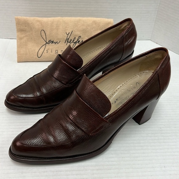 Vintage Joan Helpern Signature Snakeskin Pump Loafers 10 (w/dust bags & box) - Picture 1 of 11